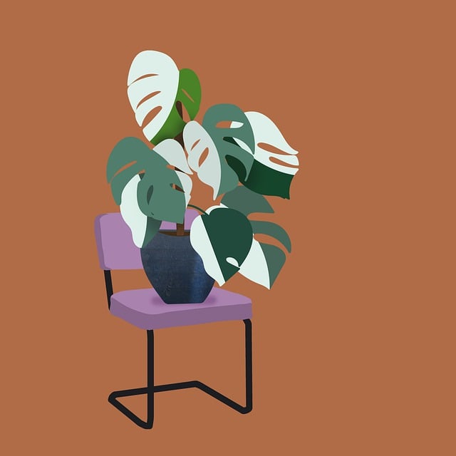 monstera albo na židli